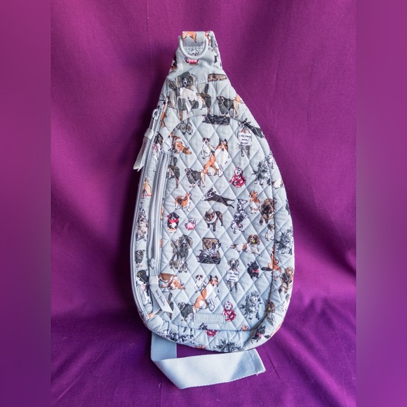 Vera Bradley Handbags - Vera Bradley Dog Print Sling Backpack Crossbody Quilted Bag